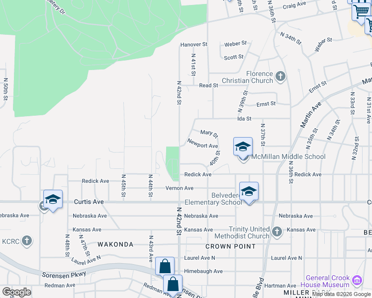 map of restaurants, bars, coffee shops, grocery stores, and more near 4029 Newport Avenue in Omaha
