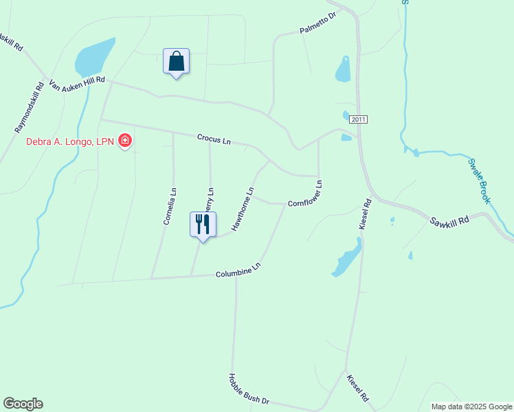 map of restaurants, bars, coffee shops, grocery stores, and more near 142 Cornflower Lane in Milford