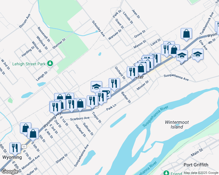 map of restaurants, bars, coffee shops, grocery stores, and more near 619 Cedar Street in Exeter