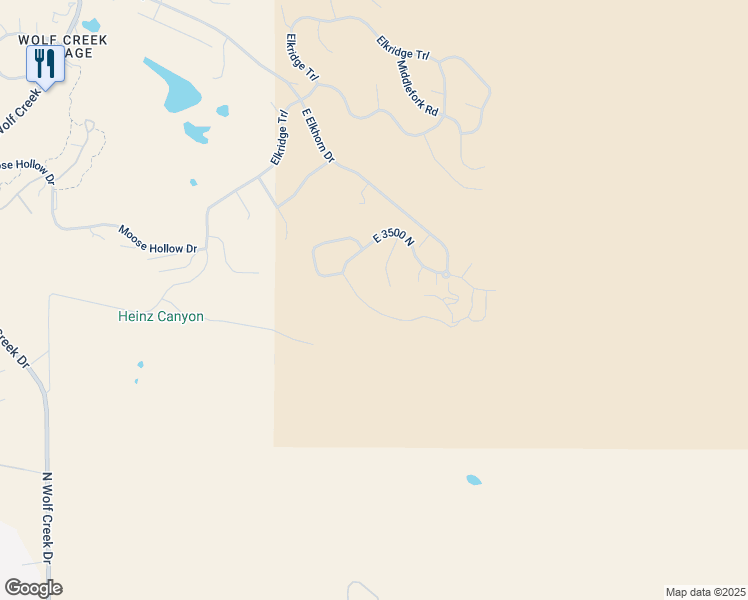 map of restaurants, bars, coffee shops, grocery stores, and more near 5951 East Big Horn Parkway in Eden