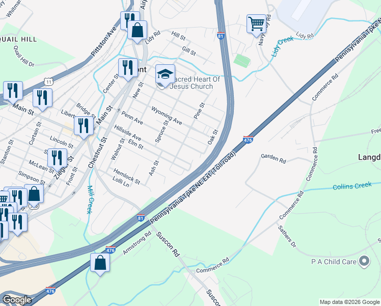 map of restaurants, bars, coffee shops, grocery stores, and more near 500 Penn Ave in Dupont