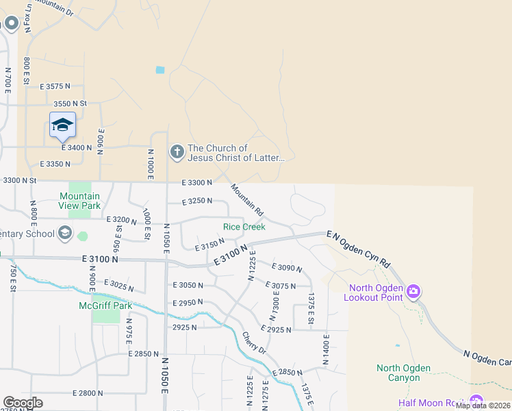 map of restaurants, bars, coffee shops, grocery stores, and more near 3246 Mountain Road in Ogden