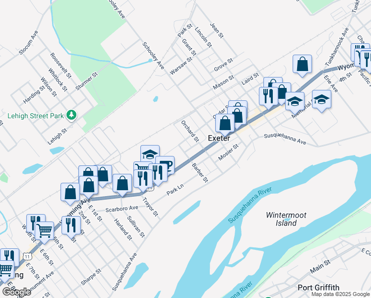 map of restaurants, bars, coffee shops, grocery stores, and more near 510-598 Cedar Street in Exeter