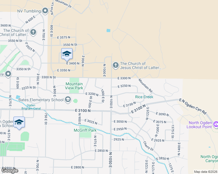 map of restaurants, bars, coffee shops, grocery stores, and more near 3251 North 1050 West in Pleasant View