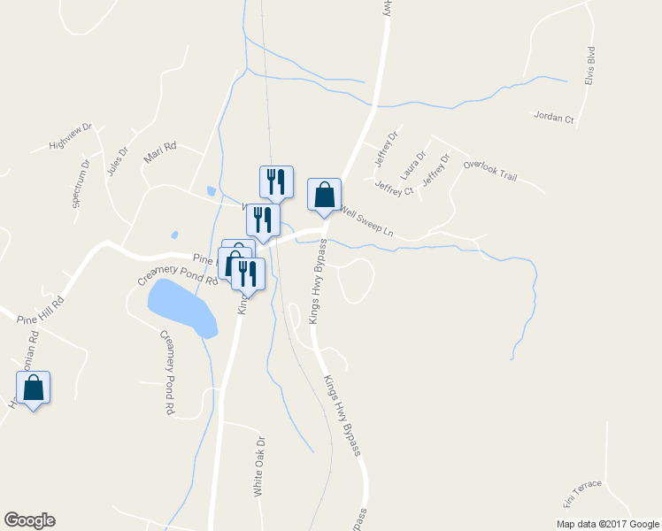 map of restaurants, bars, coffee shops, grocery stores, and more near 24 Pewter Circle in Chester