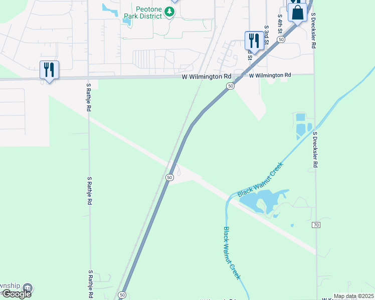 map of restaurants, bars, coffee shops, grocery stores, and more near in Peotone