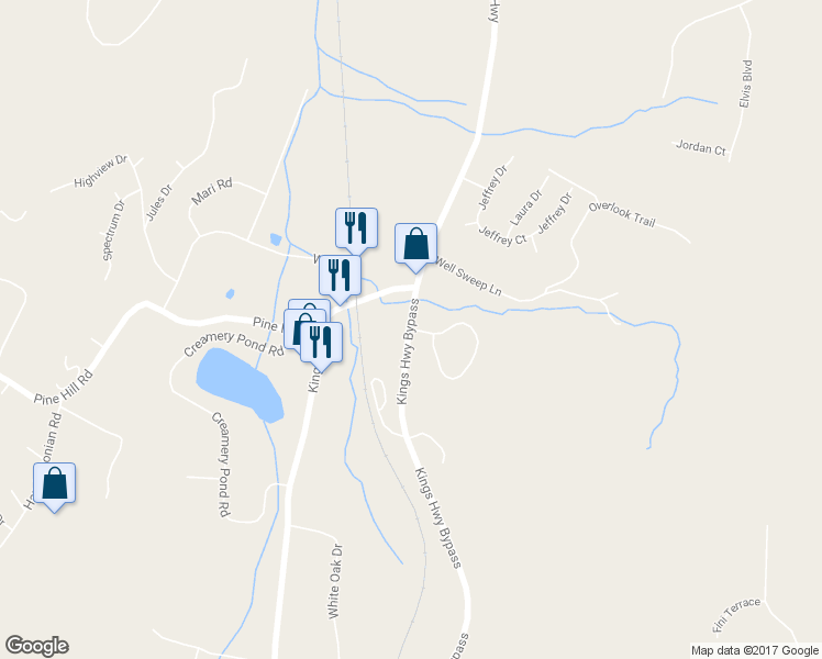map of restaurants, bars, coffee shops, grocery stores, and more near 4 Pewter Circle in Chester