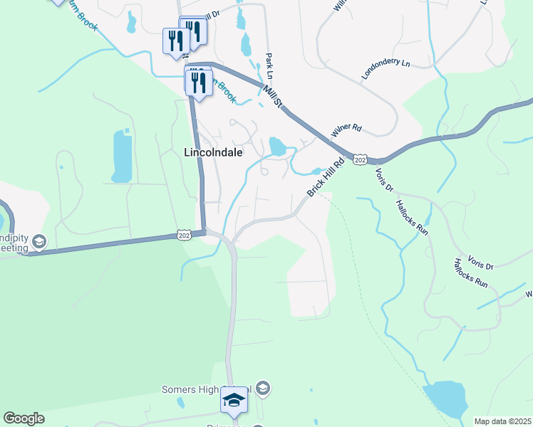 map of restaurants, bars, coffee shops, grocery stores, and more near 8 Oak Avenue in Lincolndale