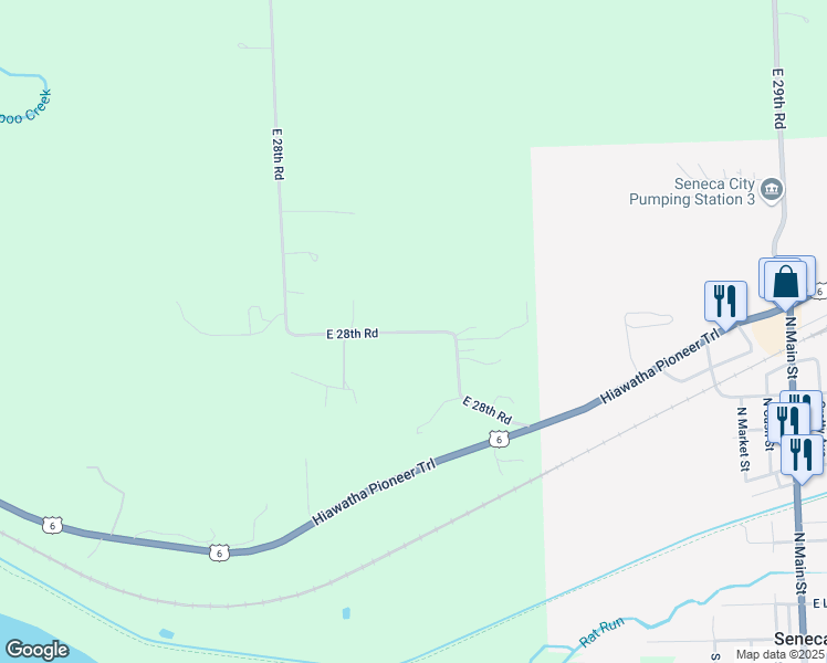 map of restaurants, bars, coffee shops, grocery stores, and more near 2630 East 28th Road in Marseilles