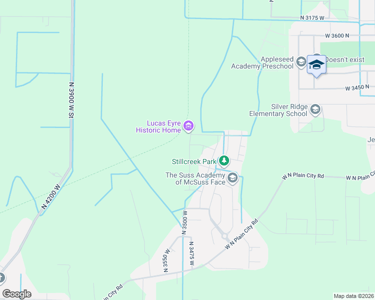 map of restaurants, bars, coffee shops, grocery stores, and more near 3205 North 3500 West in Plain City