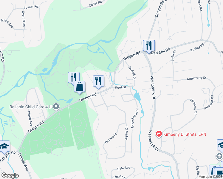 map of restaurants, bars, coffee shops, grocery stores, and more near 4 Root Street in Cortlandt