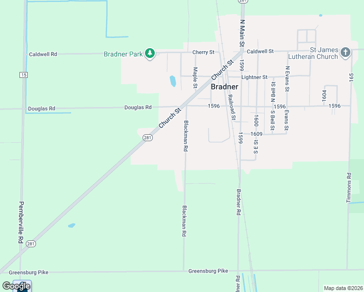 map of restaurants, bars, coffee shops, grocery stores, and more near 121 Blackman Road in Bradner