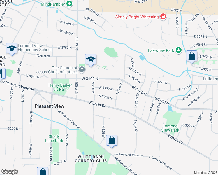 map of restaurants, bars, coffee shops, grocery stores, and more near 366 West 3450 North in Ogden