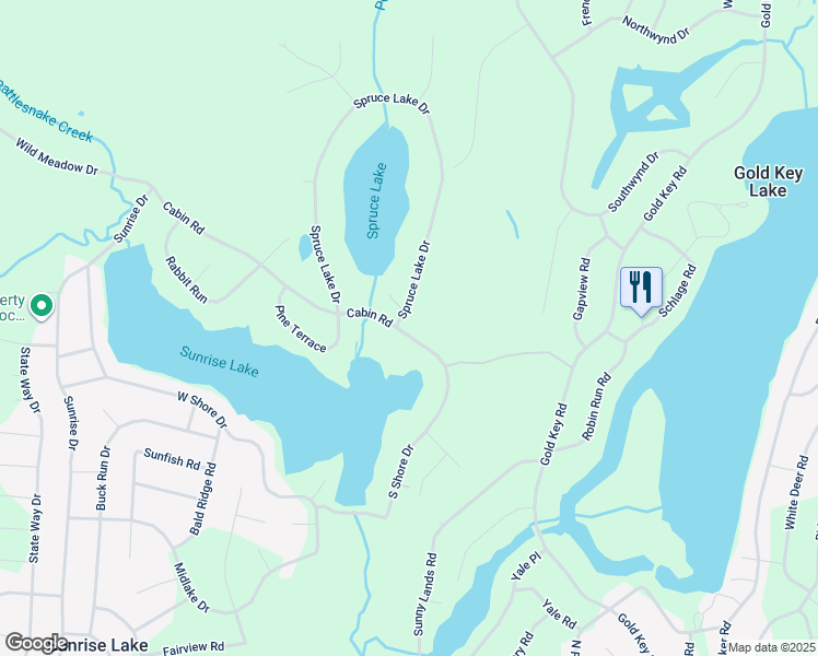 map of restaurants, bars, coffee shops, grocery stores, and more near 144 Cabin Road in Milford