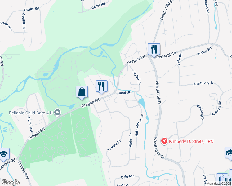 map of restaurants, bars, coffee shops, grocery stores, and more near 4 Root Street in Cortlandt