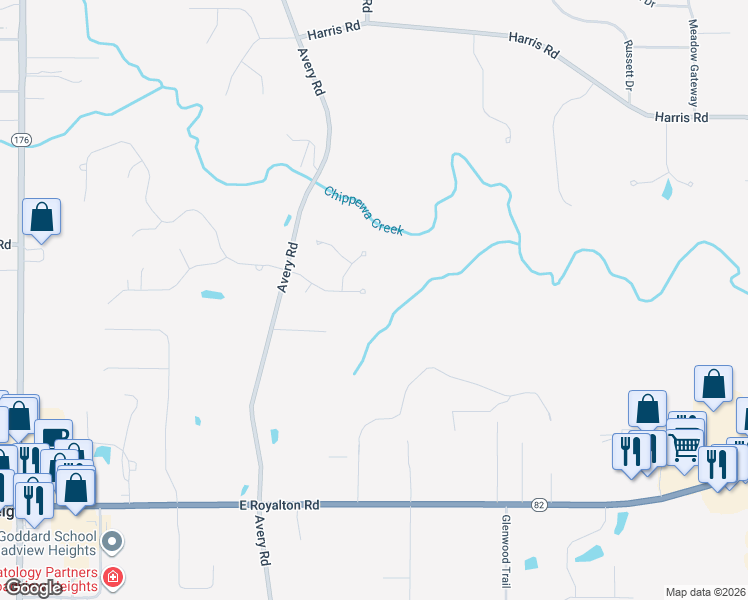 map of restaurants, bars, coffee shops, grocery stores, and more near 1564 Summerwood Drive in Broadview Heights