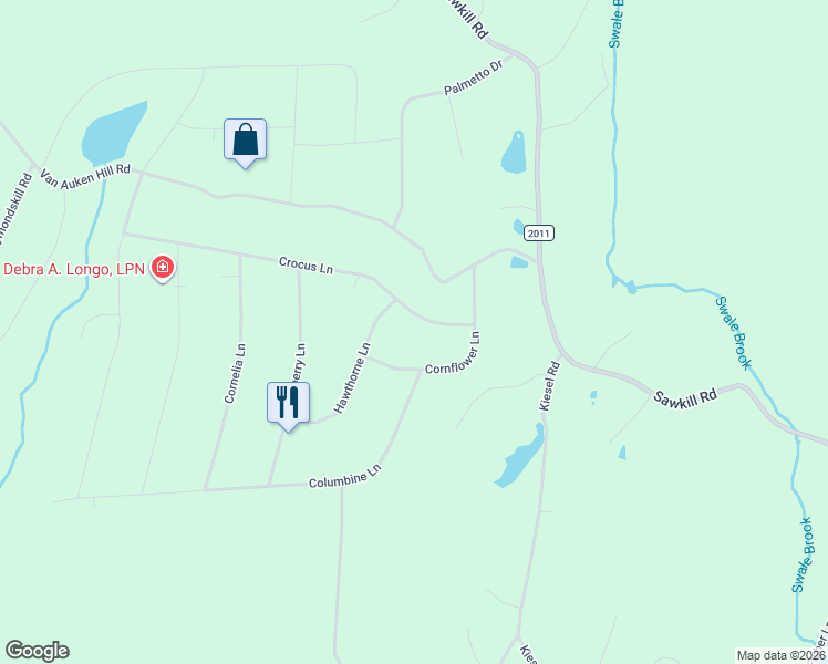 map of restaurants, bars, coffee shops, grocery stores, and more near 109 Crocus Lane in Milford