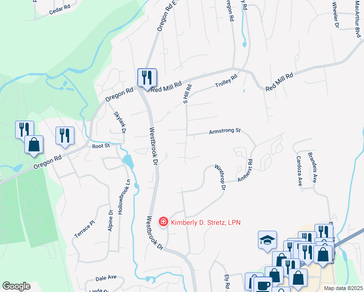 map of restaurants, bars, coffee shops, grocery stores, and more near 61 South Hill Road in Cortlandt