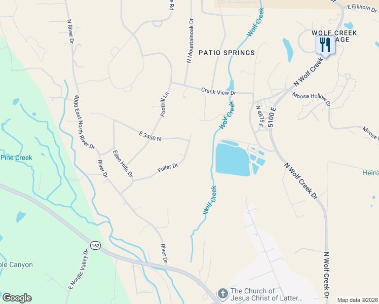 map of restaurants, bars, coffee shops, grocery stores, and more near 3398 Fuller Drive in Eden