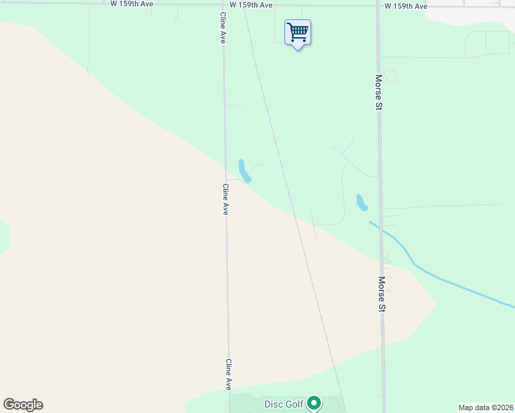 map of restaurants, bars, coffee shops, grocery stores, and more near 16405 Cline Avenue in Lowell