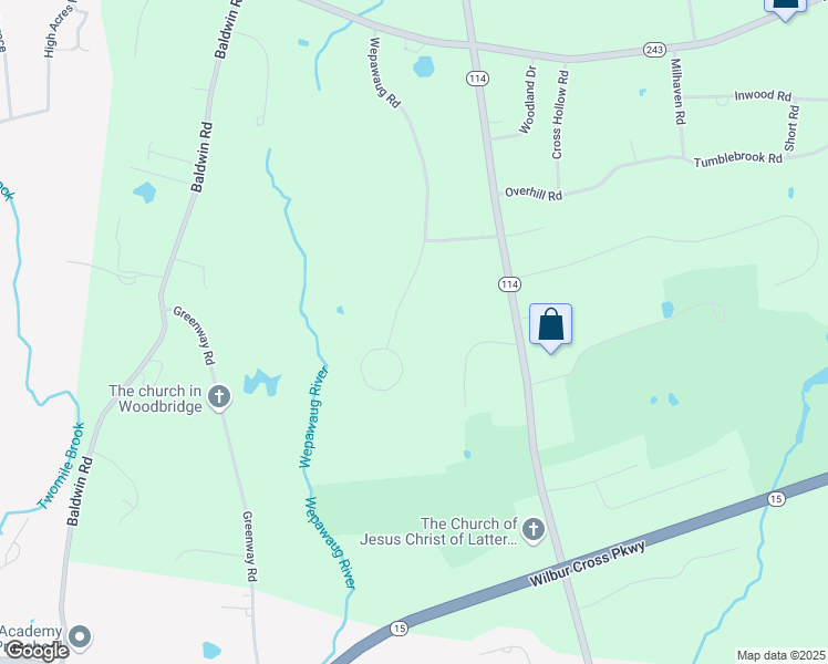 map of restaurants, bars, coffee shops, grocery stores, and more near 67 Wepawaug Road in Woodbridge