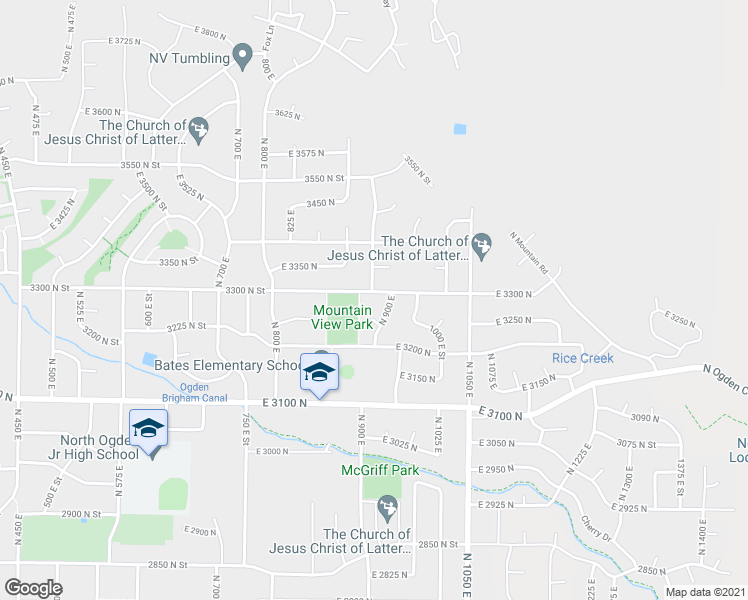 map of restaurants, bars, coffee shops, grocery stores, and more near 891 E 3300 N in North Ogden