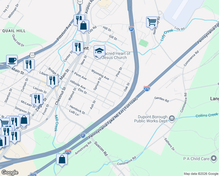 map of restaurants, bars, coffee shops, grocery stores, and more near 500 Penn Ave in Dupont