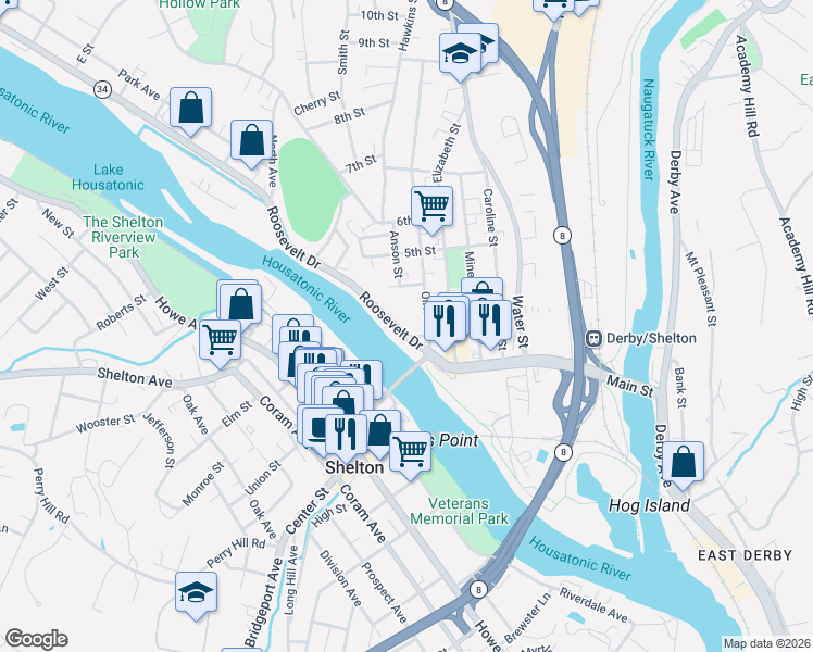 map of restaurants, bars, coffee shops, grocery stores, and more near in Derby
