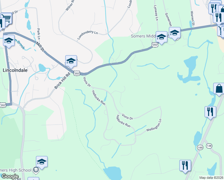 map of restaurants, bars, coffee shops, grocery stores, and more near 1 Hyatt Lane in Westchester County