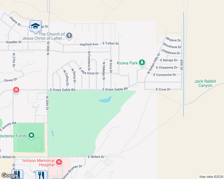map of restaurants, bars, coffee shops, grocery stores, and more near 3900 East Grays Gable Road in Laramie