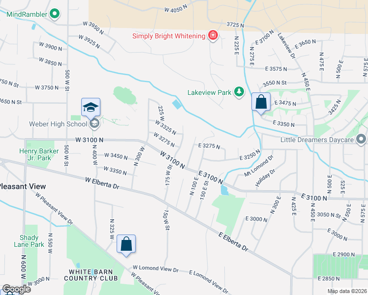 map of restaurants, bars, coffee shops, grocery stores, and more near 3272 North 175 West in Ogden