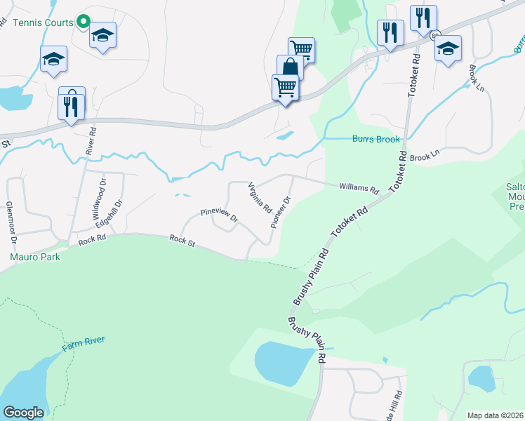 map of restaurants, bars, coffee shops, grocery stores, and more near 13 Pineview Drive in East Haven