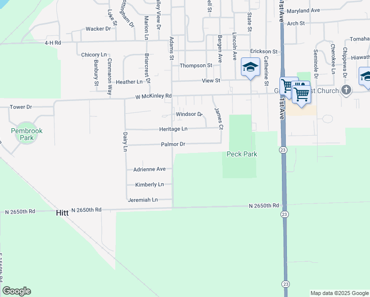 map of restaurants, bars, coffee shops, grocery stores, and more near 409 Palmor Drive in Ottawa