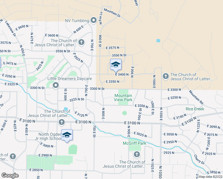map of restaurants, bars, coffee shops, grocery stores, and more near 829 3300 North Street in North Ogden