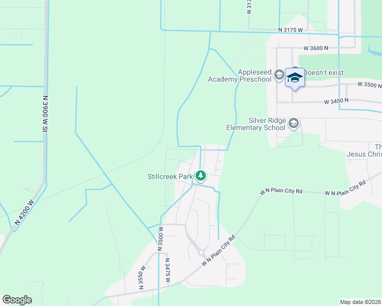 map of restaurants, bars, coffee shops, grocery stores, and more near 3263 North 3450 West in Ogden