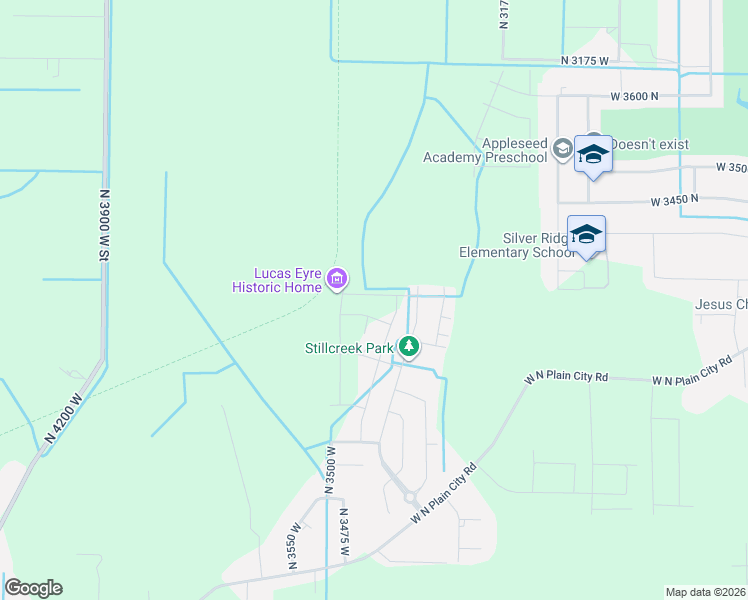 map of restaurants, bars, coffee shops, grocery stores, and more near 3491 West 3275 North in Farr West