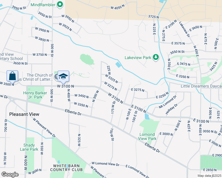 map of restaurants, bars, coffee shops, grocery stores, and more near 207 West 3275 North in North Ogden