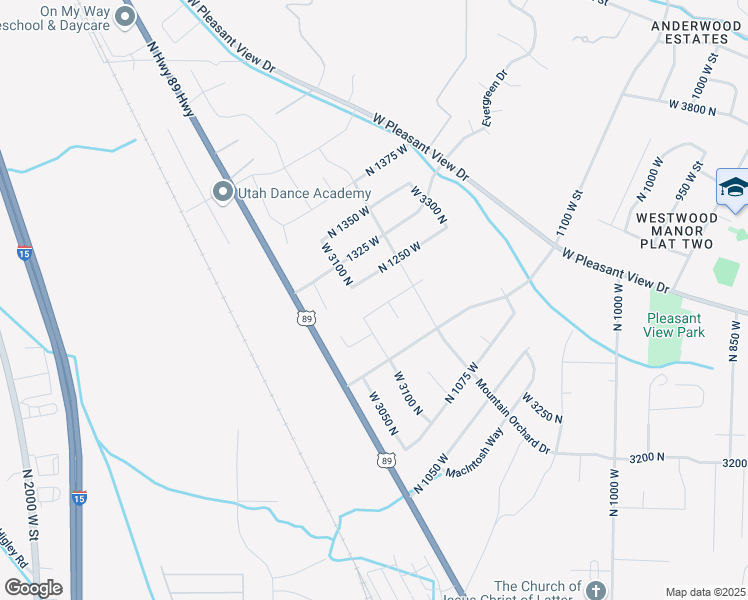 map of restaurants, bars, coffee shops, grocery stores, and more near 3141 North 1100 West in Pleasant View