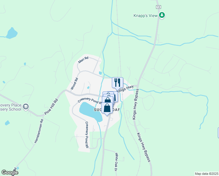 map of restaurants, bars, coffee shops, grocery stores, and more near 12 Pine Hill Road in Chester