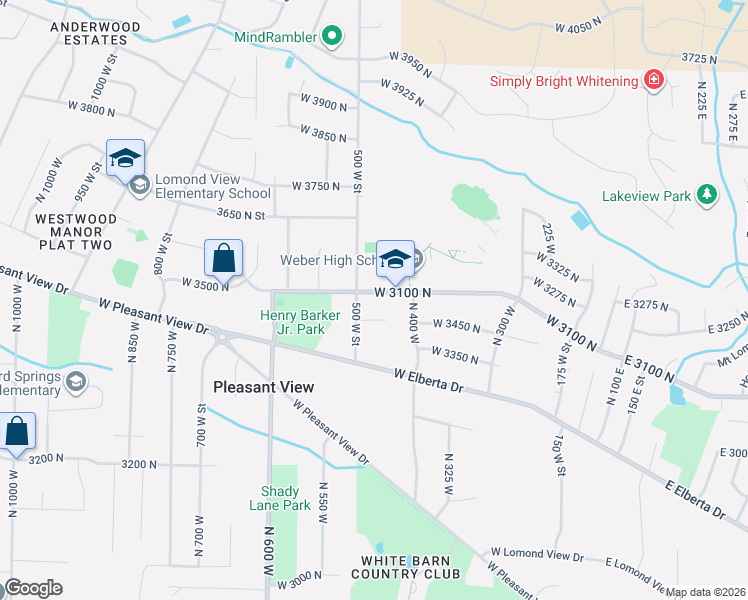 map of restaurants, bars, coffee shops, grocery stores, and more near 483 West 3500 North in Pleasant View