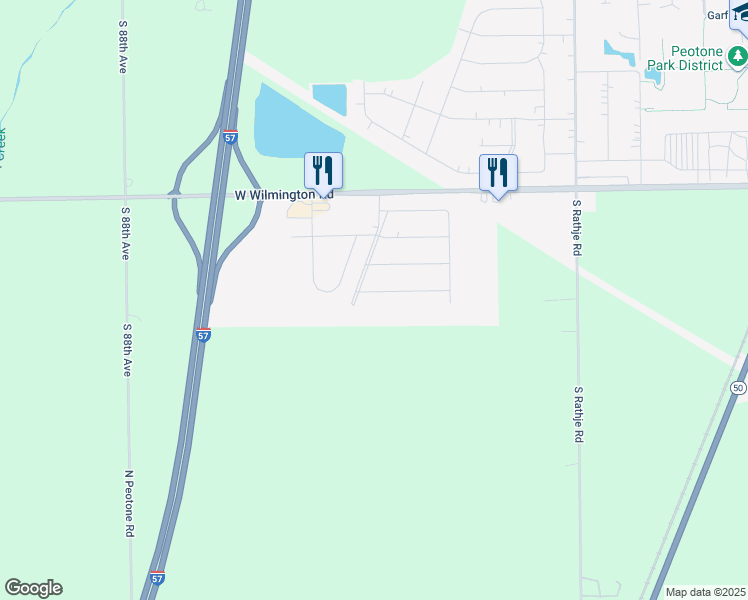 map of restaurants, bars, coffee shops, grocery stores, and more near 1054 Hummingbird Ln in Peotone