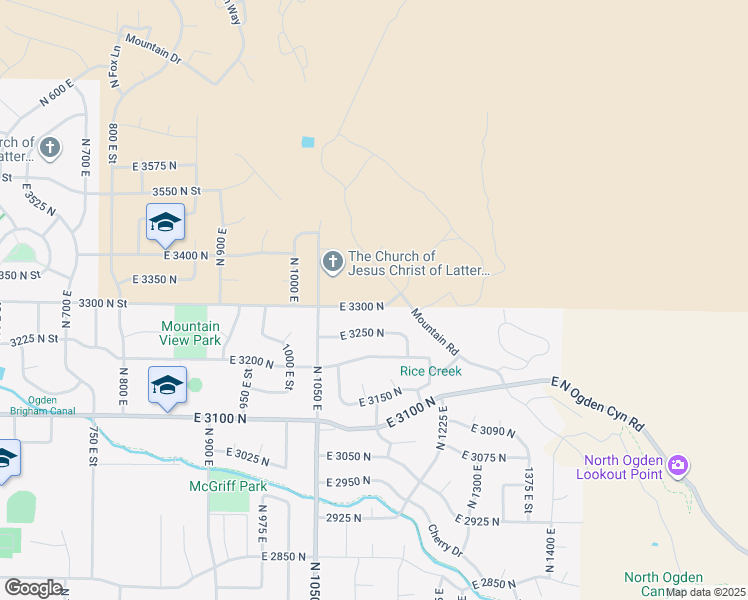 map of restaurants, bars, coffee shops, grocery stores, and more near 1146 East 3300 North in North Ogden