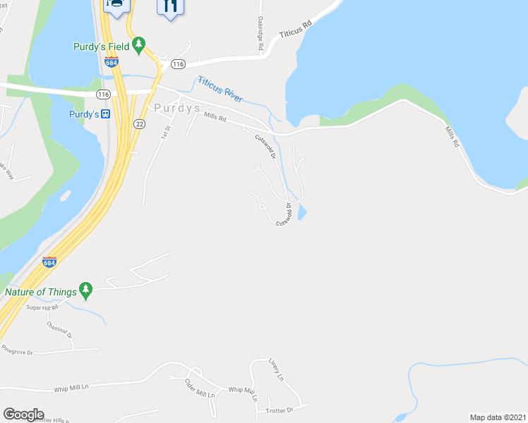 map of restaurants, bars, coffee shops, grocery stores, and more near 26 Cotswold Drive in North Salem