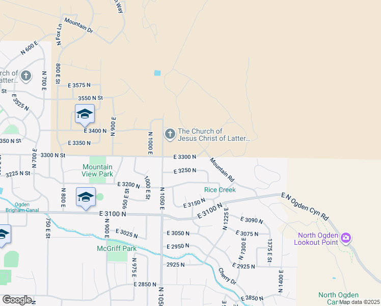 map of restaurants, bars, coffee shops, grocery stores, and more near 1146 East 3300 North in North Ogden
