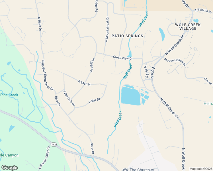 map of restaurants, bars, coffee shops, grocery stores, and more near 5345 East 3450 North in Eden