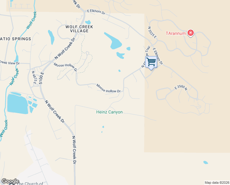 map of restaurants, bars, coffee shops, grocery stores, and more near 5336 East 3425 North in Eden