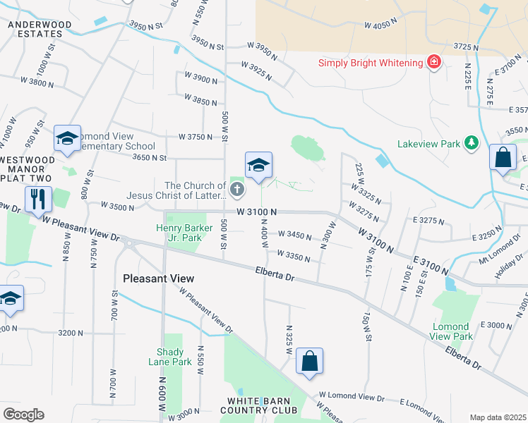 map of restaurants, bars, coffee shops, grocery stores, and more near 4441 North 400 West in Pleasant View
