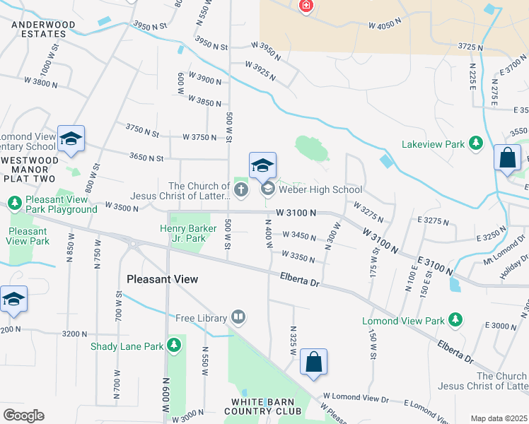 map of restaurants, bars, coffee shops, grocery stores, and more near 430 Weber High Drive in Pleasant View