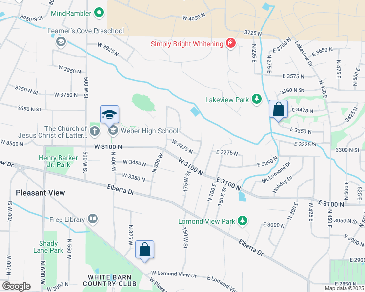 map of restaurants, bars, coffee shops, grocery stores, and more near 214 3275 North Street in North Ogden