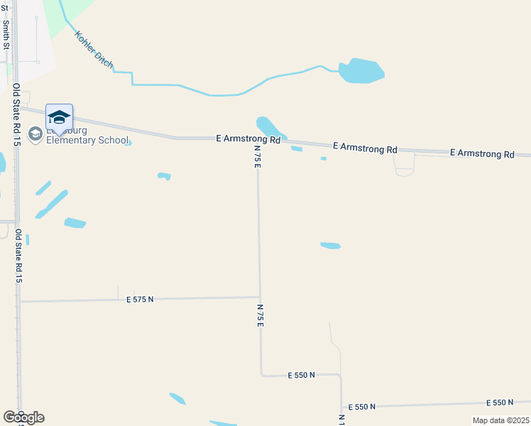 map of restaurants, bars, coffee shops, grocery stores, and more near 6002 North 75 East in Leesburg